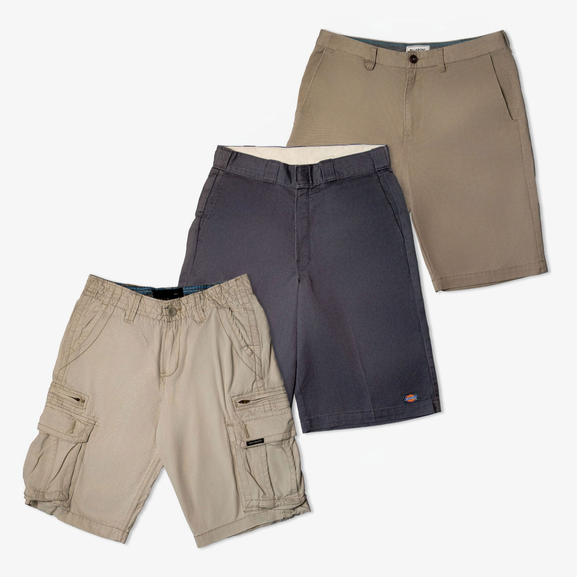 Shorts vintage en gros — denim, cargos & surfwear