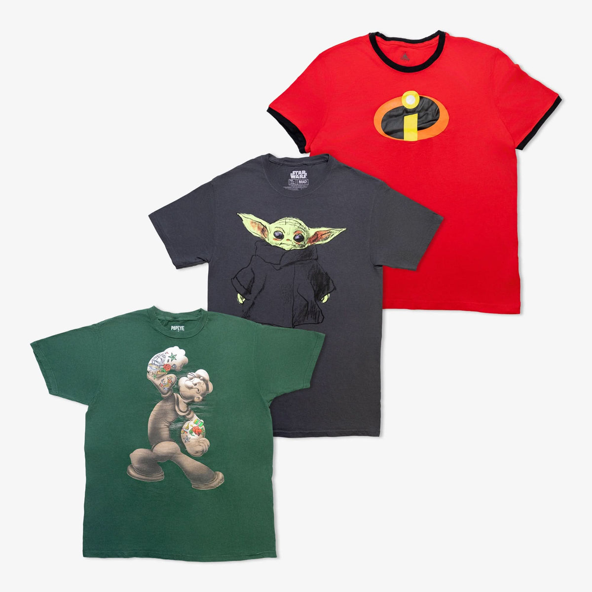 Lot de 65 T‑shirts imprimés « Dessins Animés »-CARTOON-PRINT-T-SHIRT-TAGZ