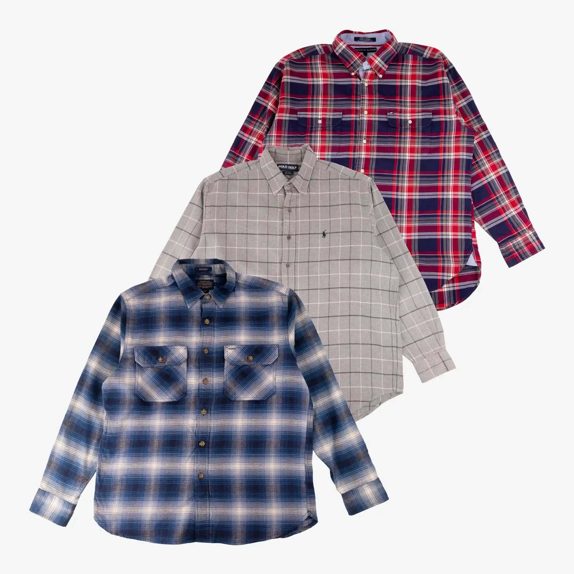 Chemises en Flanelle de Marque (lot de 10 pièces)-TAGZ
