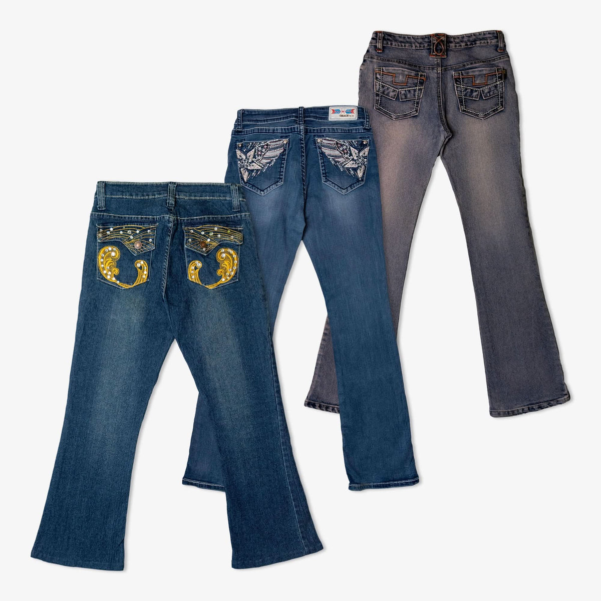 Lot de 25 jeans brodés pour femme-LADIES-BROIDERY-DENIM-PANT-TAGZ
