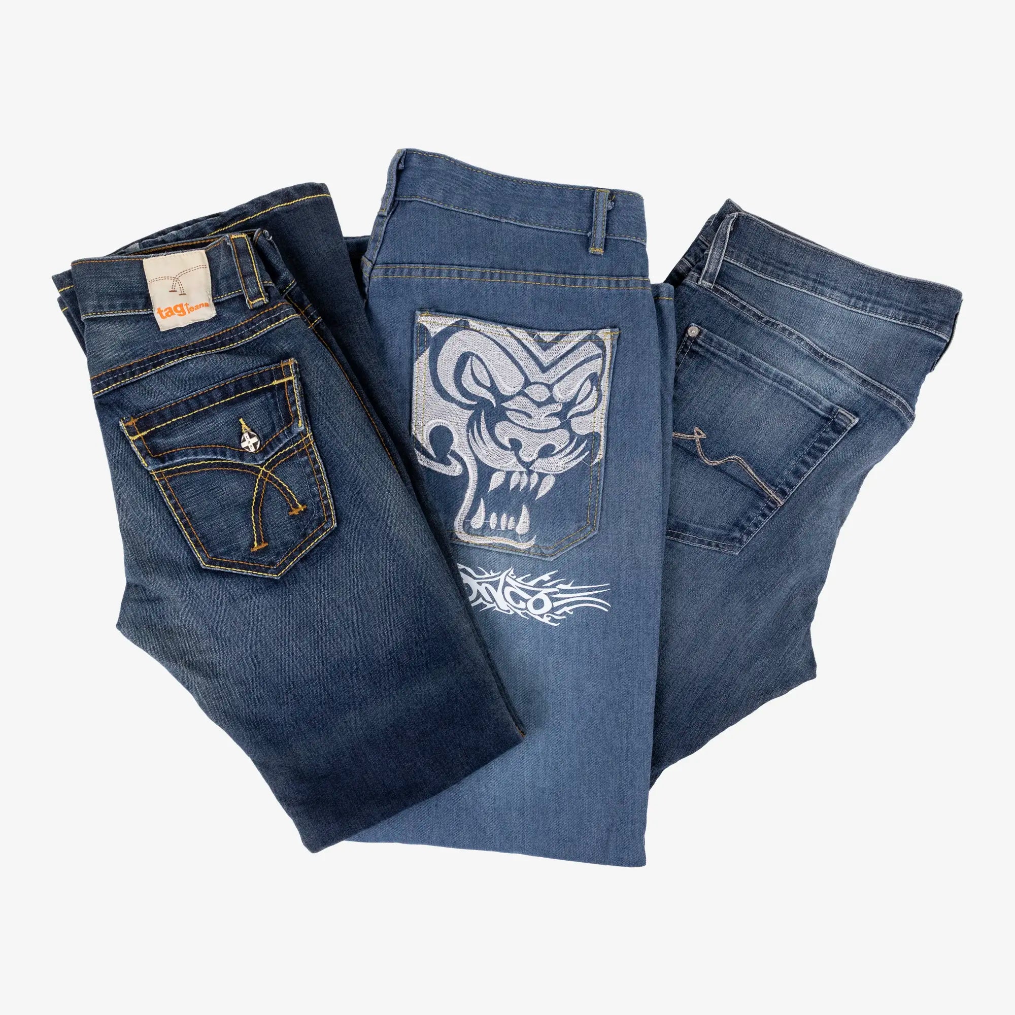 Mix Pant – Denim & Broidery-TAGZ