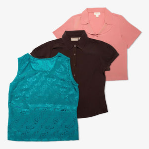 Lot de 75 blouses légères unies-PLAIN-LIGHT-POLY-BLOUSE-SS-TAGZ