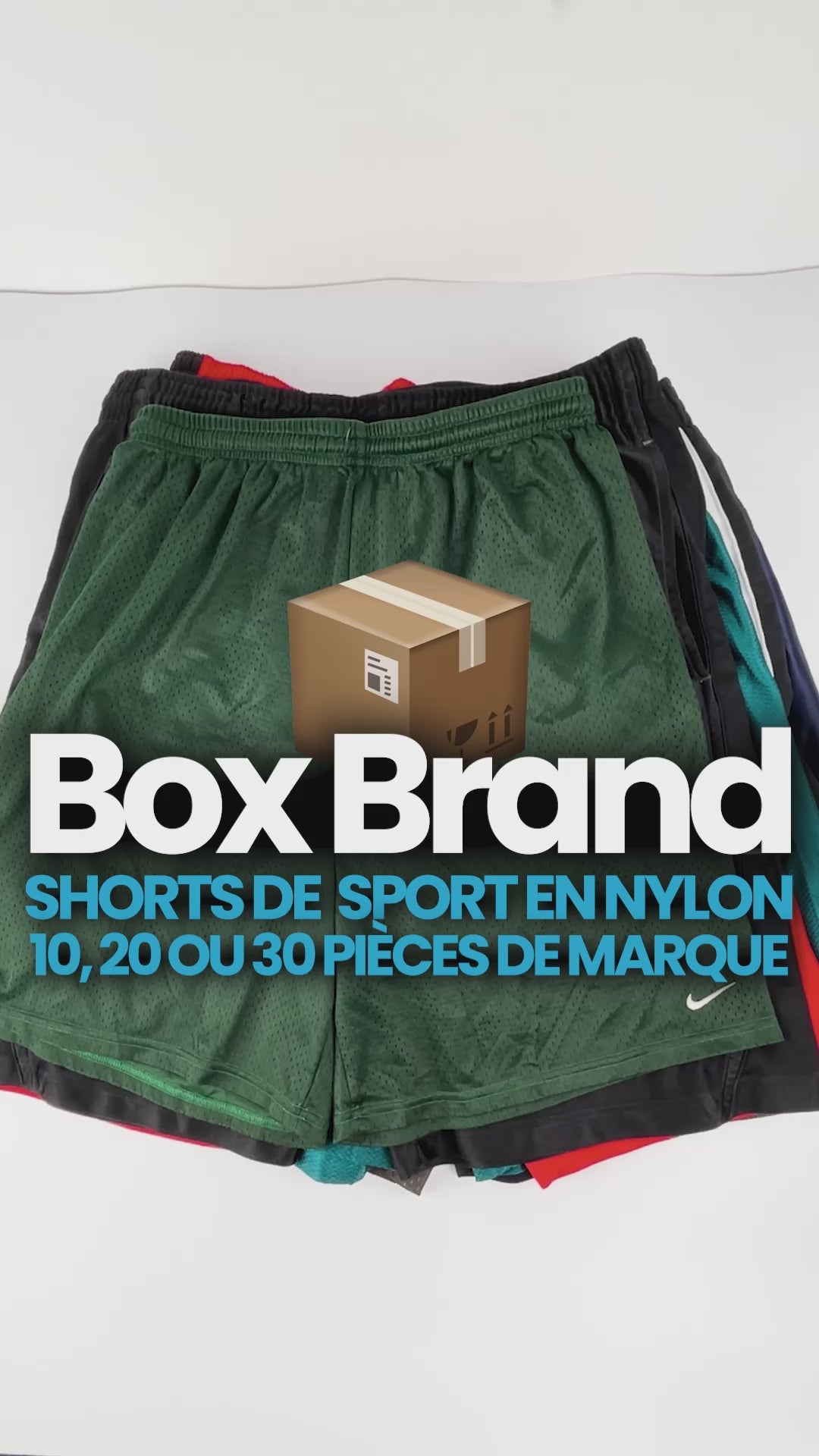 Box de shorts sport en nylon (10/20/30 pièces)