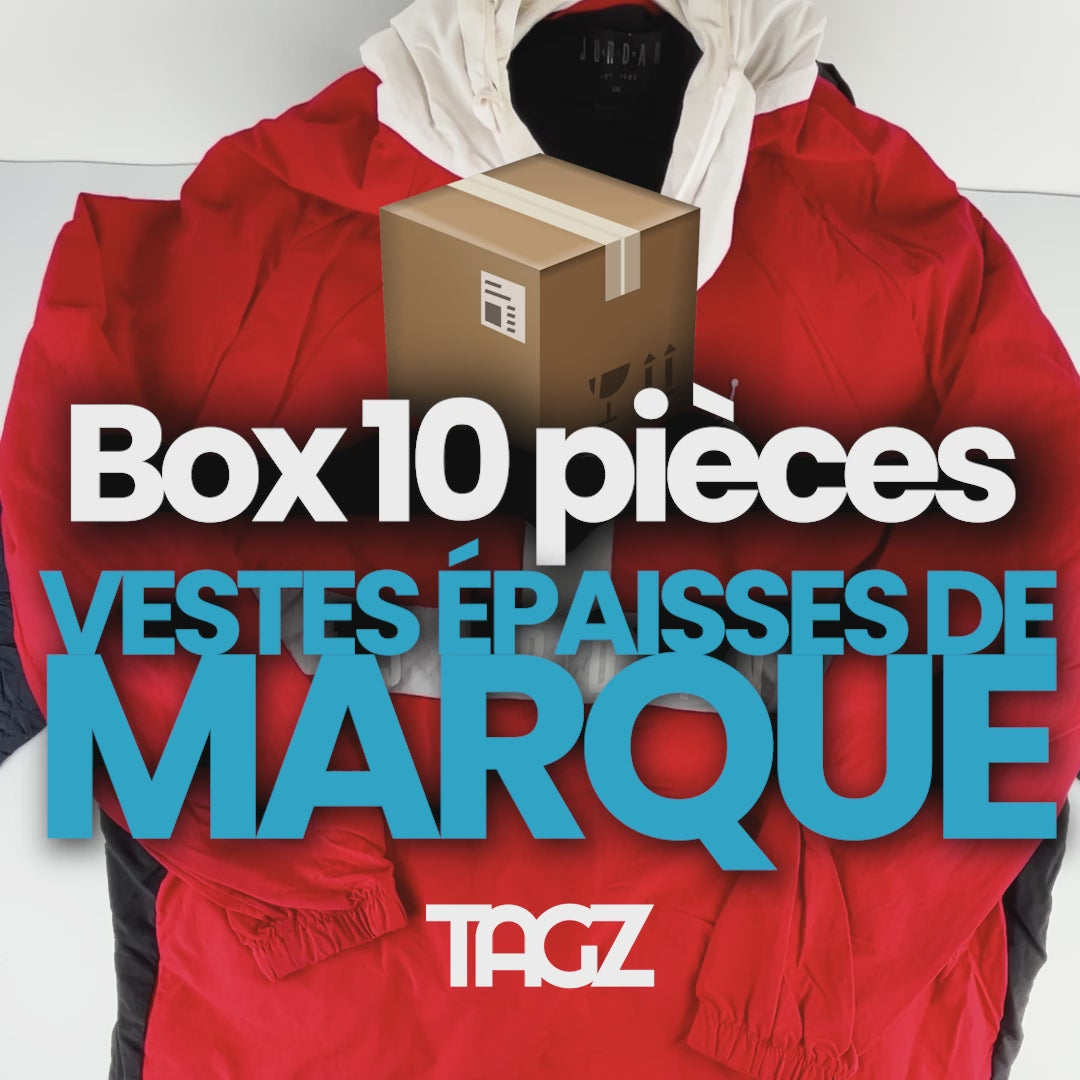 Charger la vidéo: Box de 10 vestes épaisses de marque