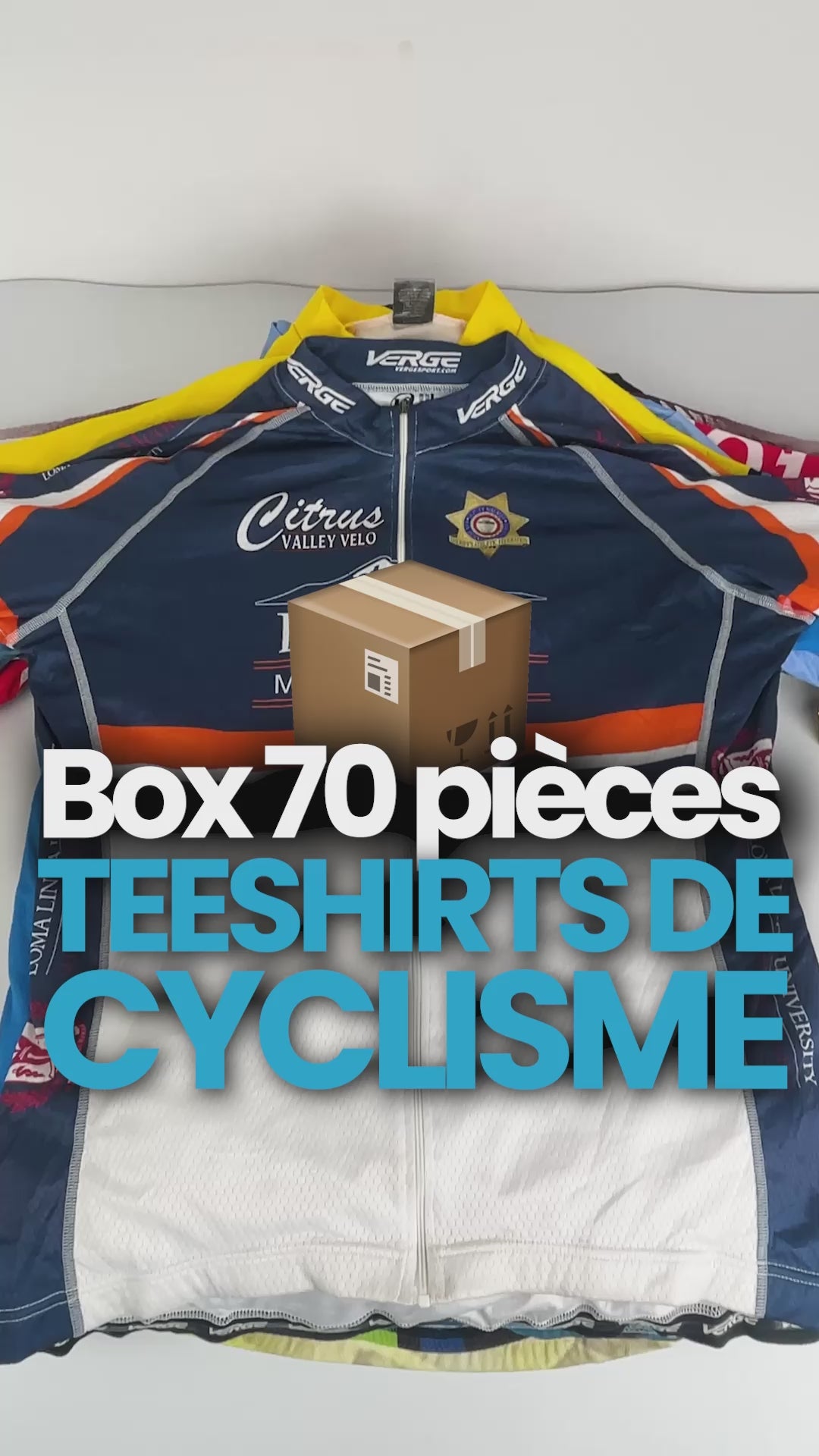 Lot de 70 t‑shirts de cyclisme
