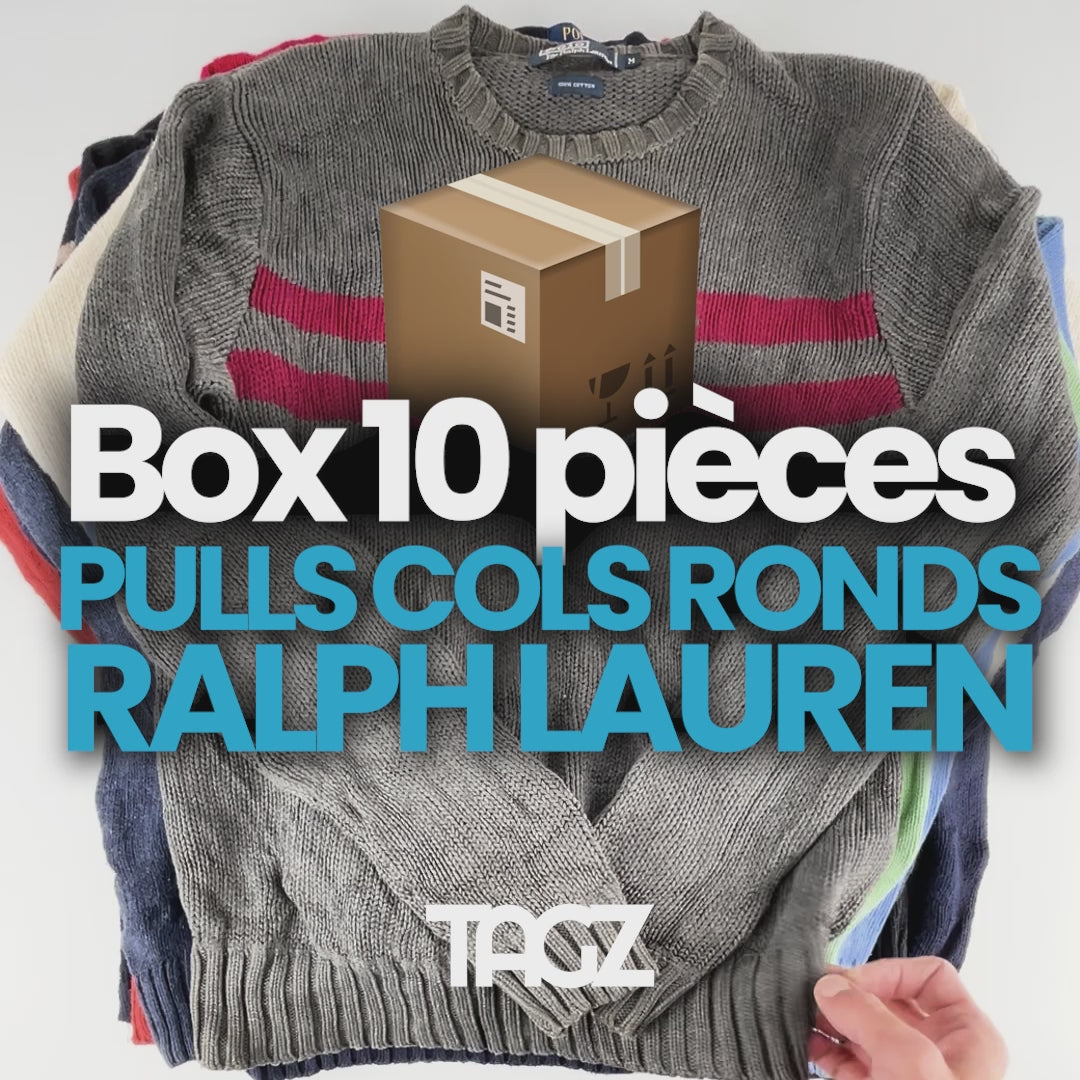 Charger la vidéo: Box de 10 Pulls Cols Ronds Ralph Lauren - TAGZ Limited